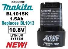 GENUINE MAKITA 10.8V Volt Lithium Battery 1.5Ah BL1015K *Replaces 1.3Ah BL1013*