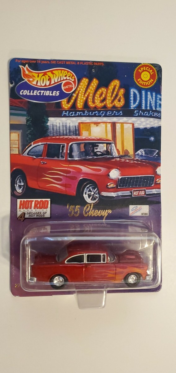hotwheels 4 decades of hot rods '55 chevy with display case | eBay