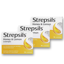 Image of 3 x 24 (72) Lozenges - Strepsils Honey & Lemon Lozenges for Sore Throat