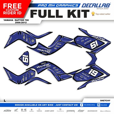 YAMAHA Raptor 700R 2006-2012 QUAD ATV Graphics Stickers WHITE CHROME HOLOGRAPHIC