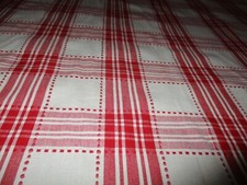 BTY -Red Off White Plaid  Designer Upholstery fabric-MSRP 175 Per Yard