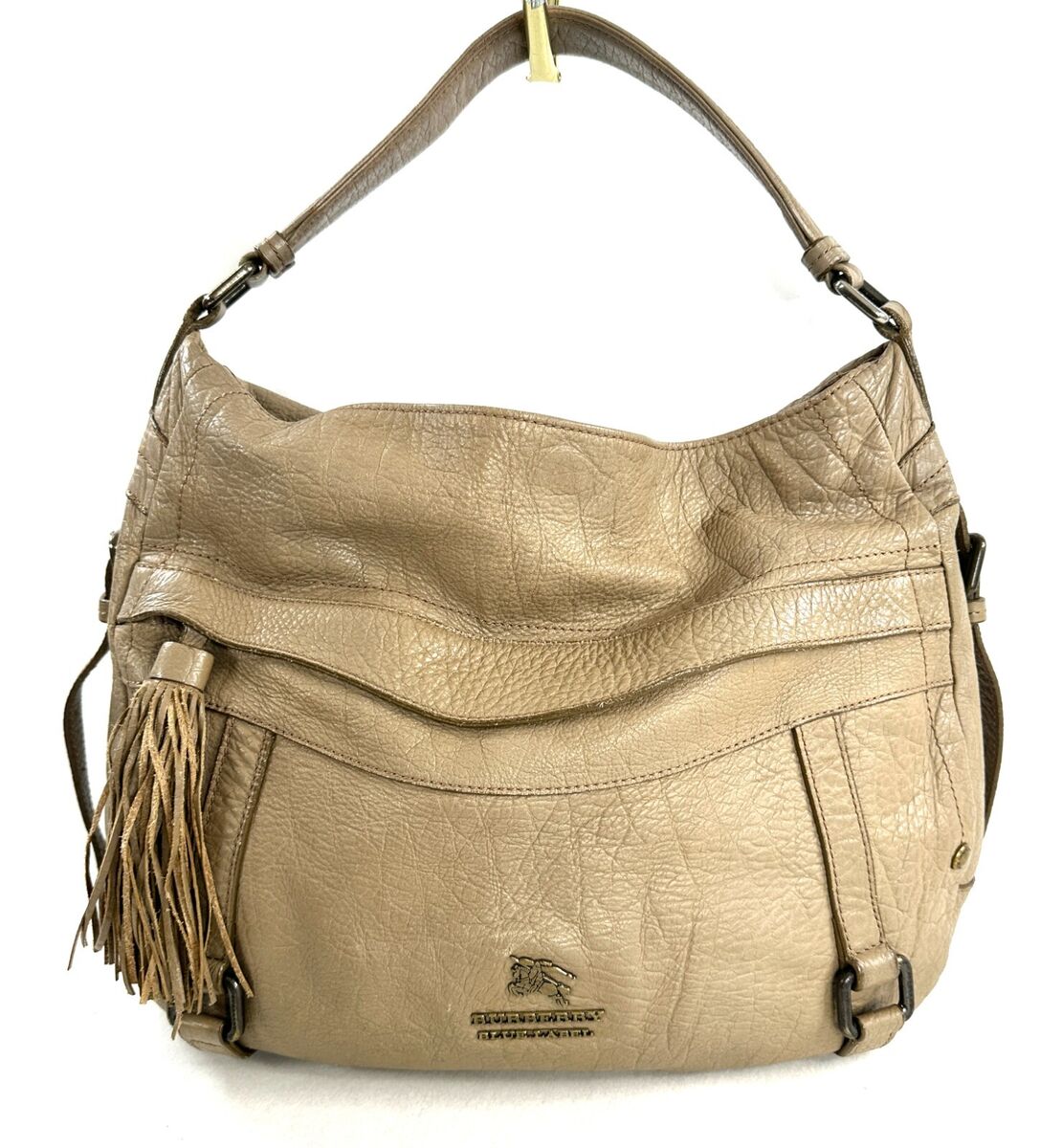 Burberry Blue Label Taupe Tan Textured Leather Shoulder Bag Burberry Blue Label Taupe Tan Textured Leather Shoulder Bag