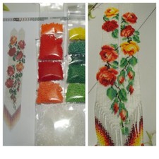 Zestaw do robienia naszyjnika gerdan. Wzór krosna koralikowego. #C21a