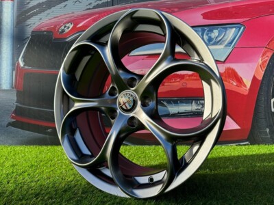 4 x 19 Inch 5x110 Drake Style Hyper Black Wheels: Fits For Alfa Romeo Giulia
