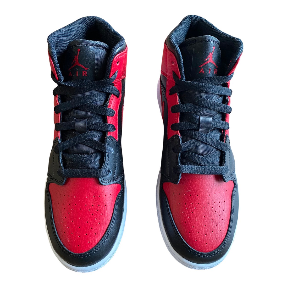 Nike Air Jordan 1 Mid Gym Red Banned Bred Shoes 554725-074 - Size