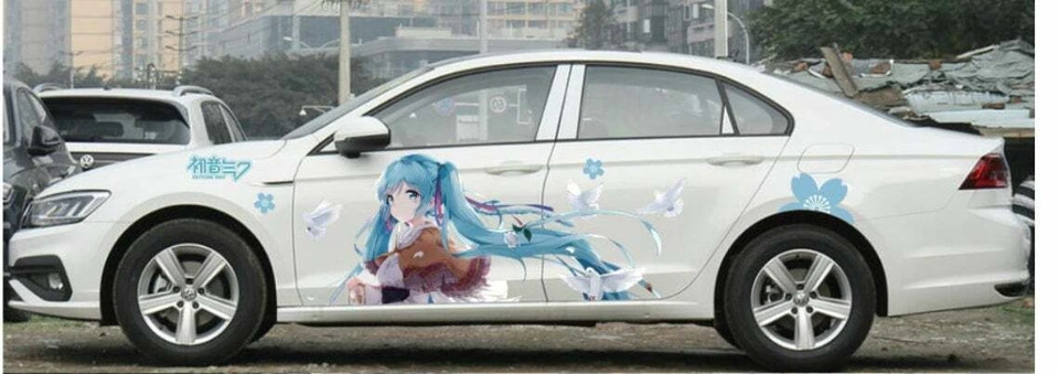 Anime ITASHA Hatsune Miku car side sitcker car door sticker wrap fit any cars  - Image 2 of 4