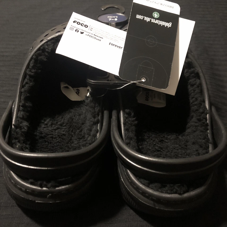 Zuecos deportivos para hombre FOCO NBA San Antonio Spurs, negros, forrados Sherpa, talla 7-8 Foto 4 de 4