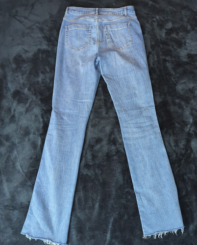J Jill Jeans Womens 4 Blue High Rise 28X33 SZ 4 Bootcut Freyed Hem Stretch Denim - Picture 8 of 14