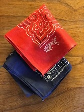 Lot Vintage WRANGLER 100 Cotton Bandana Handkerchief USA Red Polka Dot RN 16429