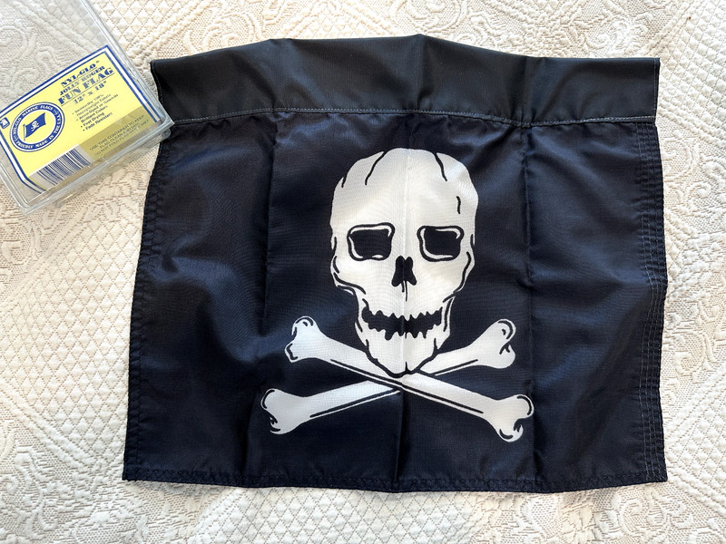 Bow Pen "PIRATE" BANNER, NEW, Jolly Roger, Anin orginal, 12" x 18"
