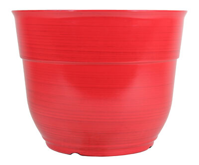 Garden Elements Glazed Brushed Happy Large PLastic Planter, Red, 15" | eBay
