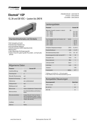 Elektrozylinder - Linear Actuator von Thomson - Tollo - Danher LA1 S12