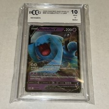 2020 Pokemon SWSH Holo Wobbuffet V #86 AGS 10 GEM-MT