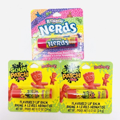 Sour Patch, Rainbow Nerds Combo Chapstick 3 Chapsticks Factory Sealed
