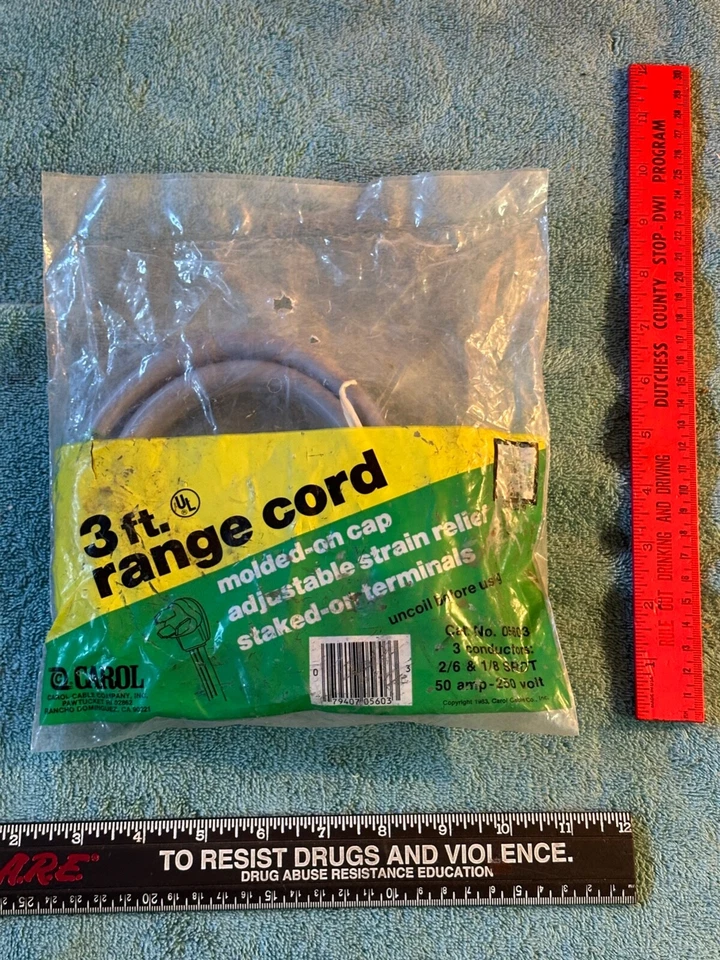 Cordón de 3 pies Carol Cat. No. 05603 3 Conductores 2/6 y 1/8 SRDT 50Amp 250V Foto 4 de 4