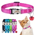 Personalized Kitten Cat Collar with Bell Reflective Name ID Tag Engraved Pet Boy