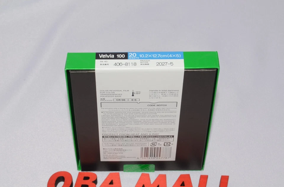 FUJIFILM Reversal Film Fujichrome Velvia 100 CUT VELVIA100 NP 4X5 20 - Image 3 of 3