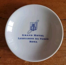 Leonardo Da Vinci Roma Grand Hotel Porcelain Plate 5” Round Tip Dish Souvenir 