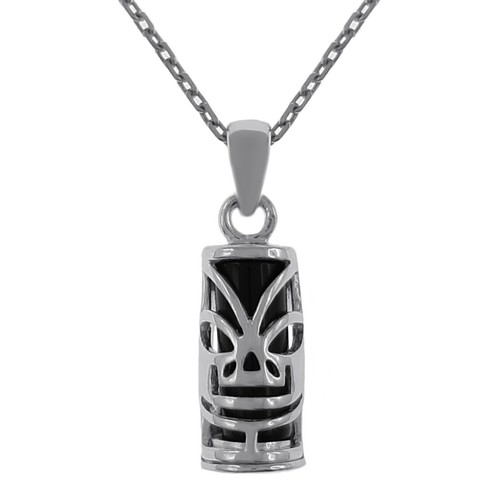 Collier Pendentif Tiki En Plaqué Or Avec Turquoise - Longueur Au Choix, Neuf Avec étiquettes