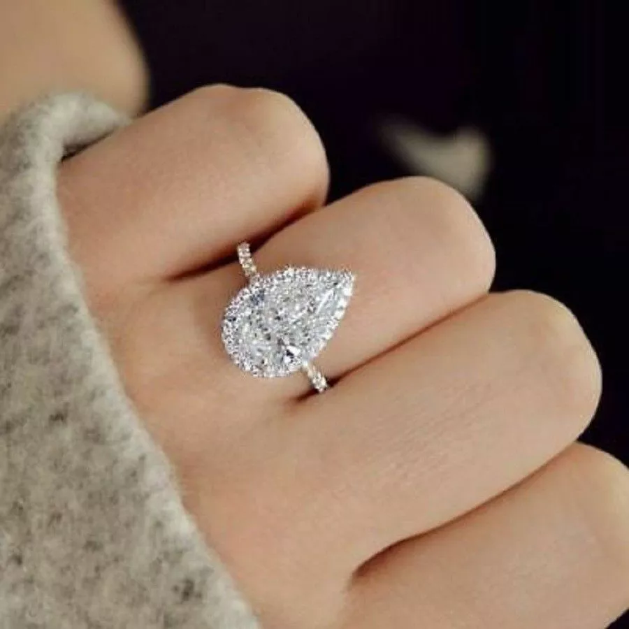 Pear drop wedding ring discount