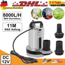 12V DC Tauchpumpe Schmutzwasserpumpe Gartenpumpe Brunnenpumpe Edelstahl 8000 l/h