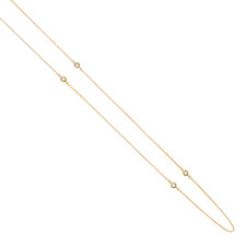 1CT By The Yard Station Necklace 14k Yellow Gold Bezel Chain 18"