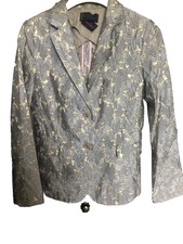 Femme By Michele R. Italy Silver/gold/beige Bohemian Style Jacket Eu 44 Uk 10