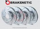 FRONT+REAR BRAKENETIC Sport Drilled Slotted Brake Disc Rotors BSR74447
