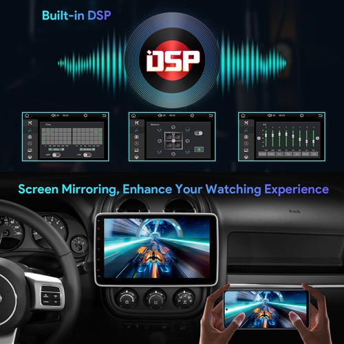 Autoradio 2 DIN Linux 10.1" QLED Android Auto Display Bluetooth CarPlay DSP IPS - Bild 13 von 16