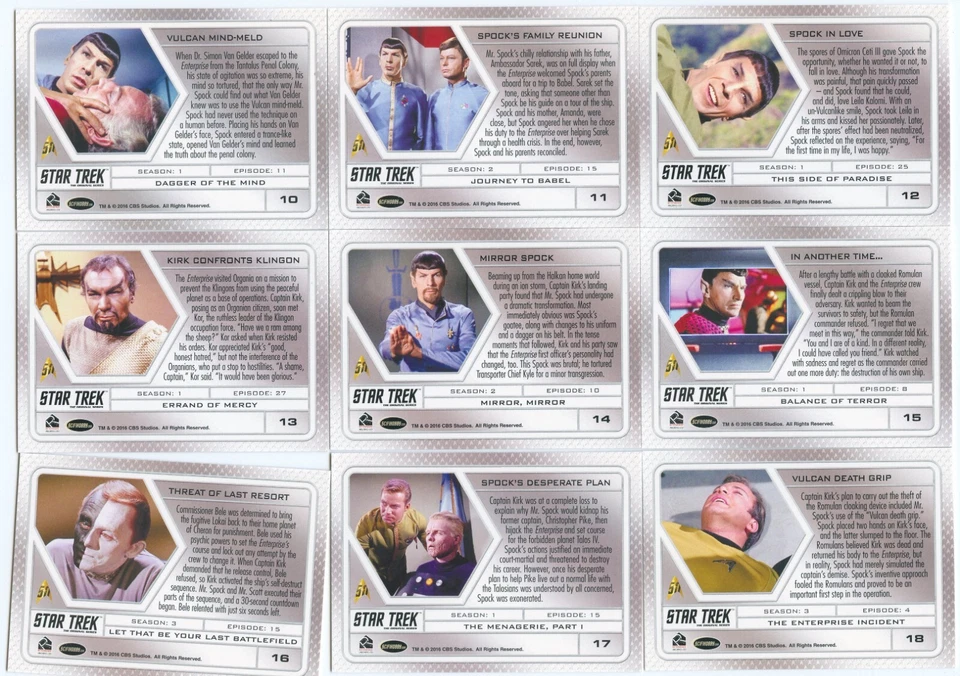 Star Trek 50 Aniversario Completo 100 Cartas Lámina de Plata Base Set más 2 Vacías Foto 4 de 4