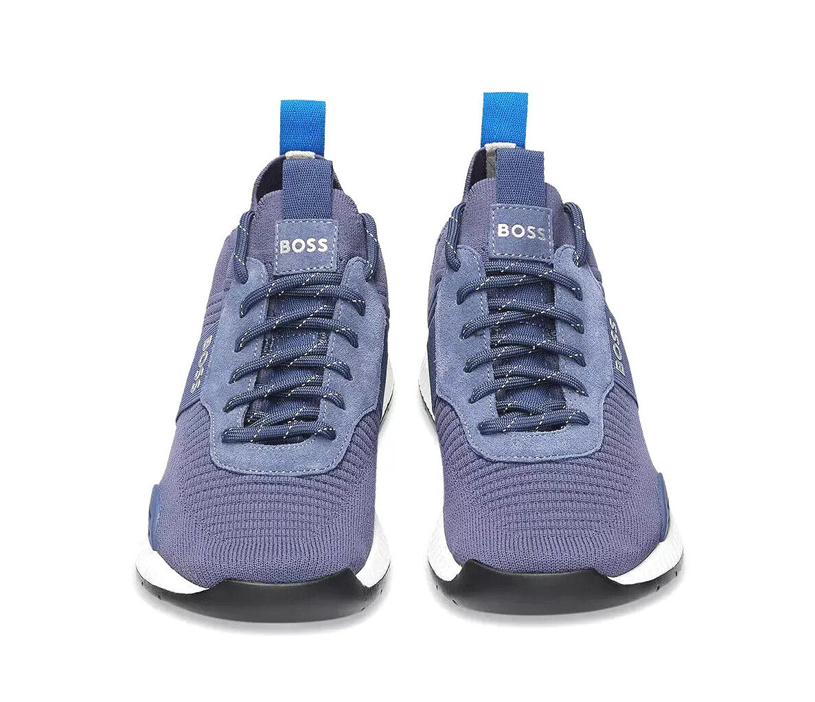 BOSS Men's TITANIUM Low Top Structured-Knit Sock Trainer Sneakers