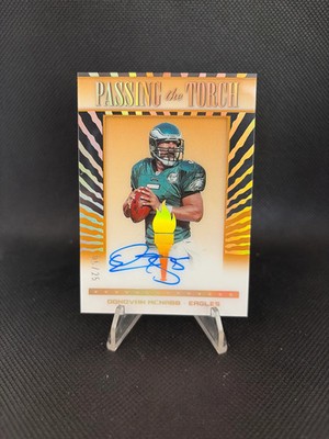 2022 Panini Donruss Passing the Torch Donovan McNabb & Jalen Hurts Auto /25 SP