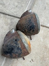 Vintage Guide 682-c Sealed Beam Headlight Buckets Pair Rat Hot Rod Patina