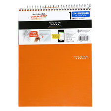 Five Star 1-Subject Spiral Top Bound Notepad: 8-1/2 in. x 11 in. Orange 