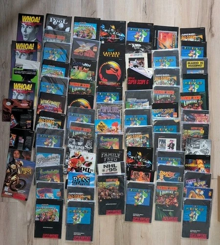 Lot of 130+ Vintage Super Nintendo Manuals SNES OEM Only + 21 Posters/Inserts