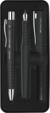 FABER-CASTELL 241050 Poly Pen Writing Set with Ballpoint Pen and Fountain Pen Bl