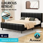 ALFORDSON Bed Frame Queen Double King Single Base Wooden Slats Leather Fabric