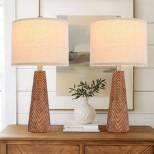 Nightstand Lamp Bedside Lamps Set of 2 Vintage Rustic Farmhouse Table Lamp 3 ...