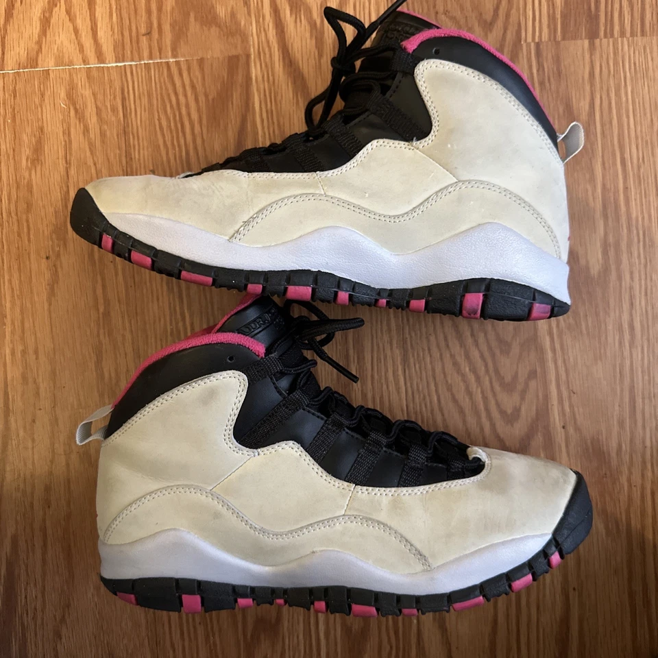 Nike Air Jordan 10 ретро GS размер 5Y платиновый розовый черный 487211-008 девочек молодежи - Изображение 2 из 4