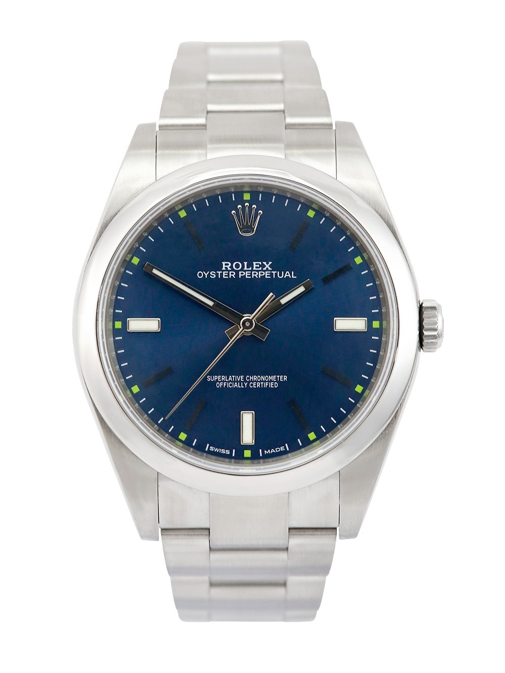 Rolex Oyster Perpetual 39 114300 blue dial | B&P full set 2017 | Rolex service