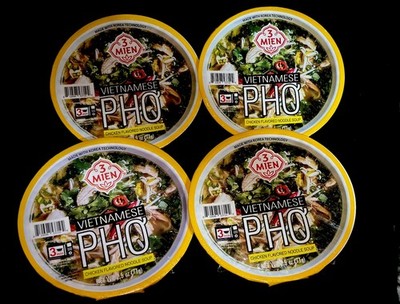 3 Mien Chicken Pho  Rice Noodle Bowls 2.5 oz Each, 4 Pack Vietnamese Pho