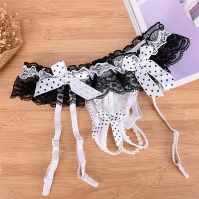 Sexy Women Lace High Waist Stockings Garter Belt Suspender Underwear G-strH1
