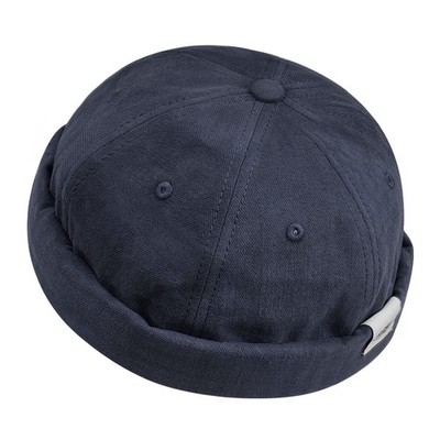 Clape Herren Baumwolle Docker Hut gerollte Manschette krempelos verstellbar Hafenhut Spitze