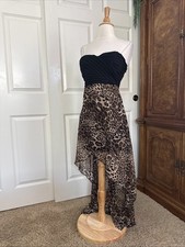 Y2k Windsor Sz L Maxi Leopard Print Dress Whimsygoth Strapless Animal Print