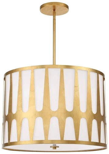 Crystorama Royston 24" Wide Antique Gold Drum Pendant Light - Picture 2 of 6