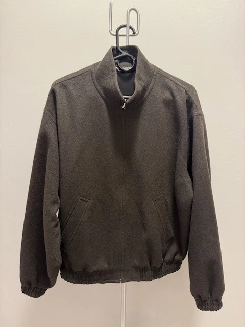 AURALEE Baby Camel Flannel Zip Blouson Dark Brown Size 4 AW24 Made in Japan - product detail image 1