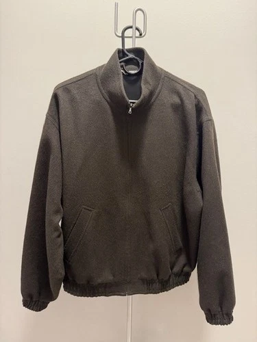 AURALEE Baby Camel Flannel Zip Blouson Dark Brown Size 4 AW24 Made in Japan - product listing photo