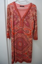 Ana Alcazar Jersey Kleid / Rot Rosa Blumen Perlen Gr 36 gut erhalten