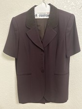 Kasper ASL Burgundy 2pc Formal Skirt Suit Size 14 Embroidered Collar
