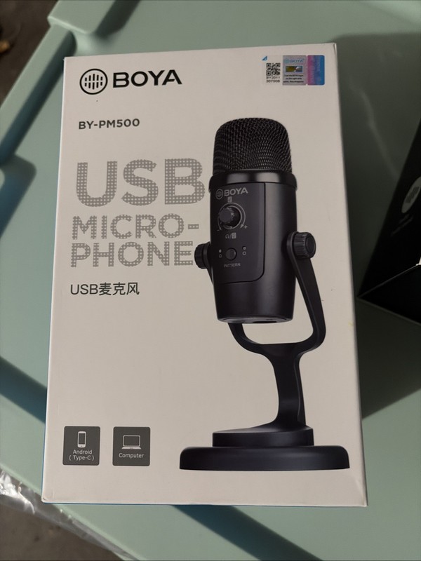 BOYA BY-PM500 USB Condenser Mic - Dual Pattern Android/PC Compat SEALED BOX